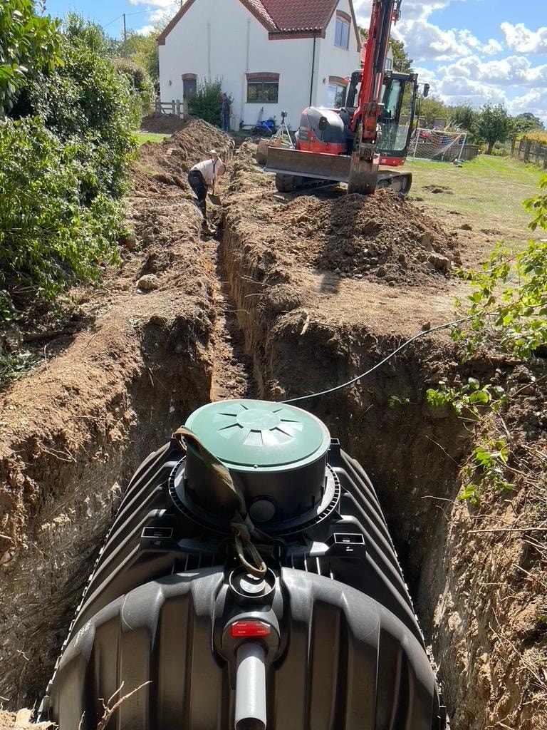 Landscaping groundworks — drainage installation and site preparation